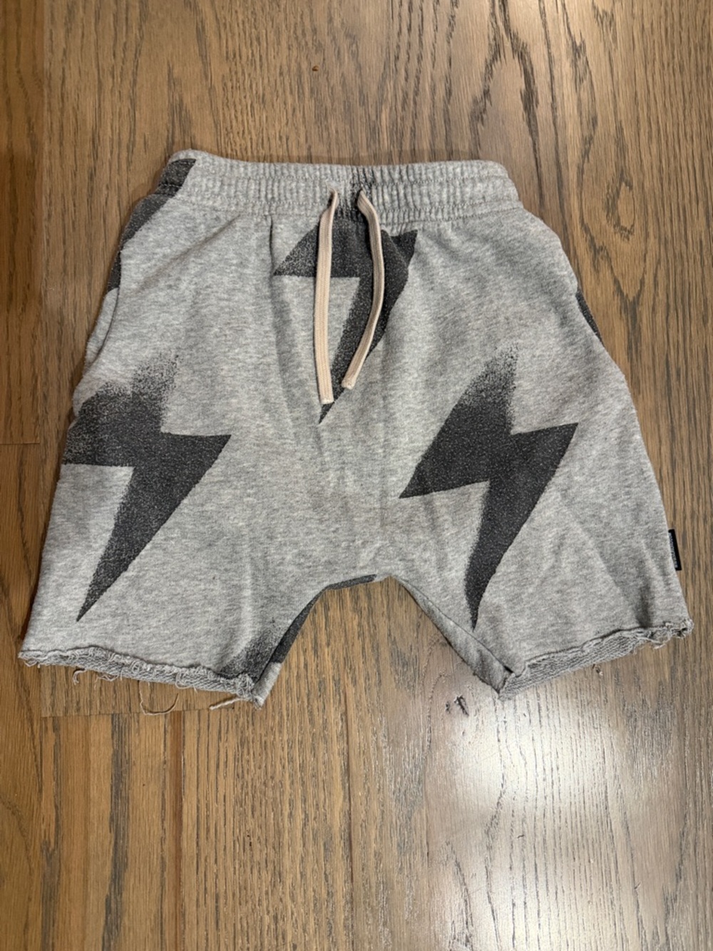 Boys Nununu Gray Lightning Graphic Knit Shorts